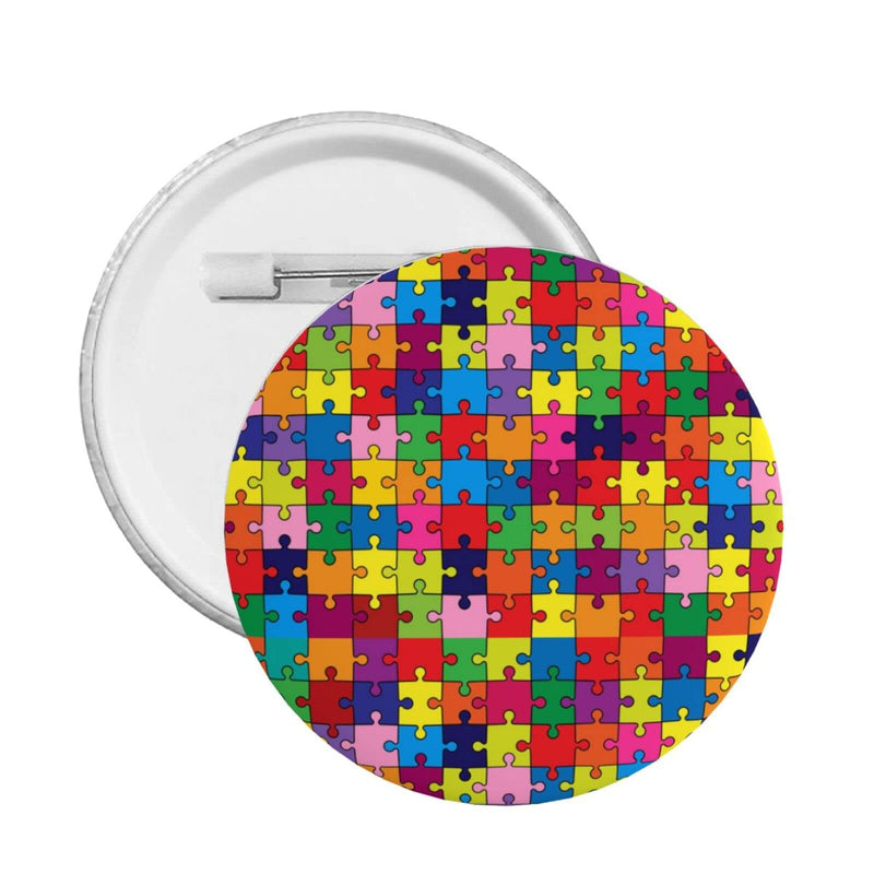 1 broche de conciencia de autismo mensual de hilado redondo, broche de ropa, broche de solapa, decoración del pecho, para mochila, sombrero, 1 pieza