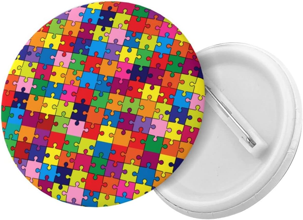 1 broche de conciencia de autismo mensual de hilado redondo, broche de ropa, broche de solapa, decoración del pecho, para mochila, sombrero, 1 pieza