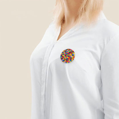 Autism Awareness Monthly Pin Round Button Brooch Clothes Pin Badge Holder Chest Decoration for Backpack Hat 1pcs