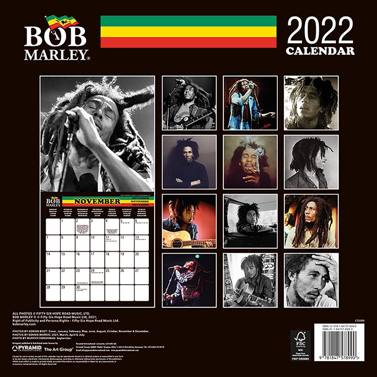 Bob Marley - Offizieller Kalender 2022 - 16-Monatskalender: Original Pyramid Kalender