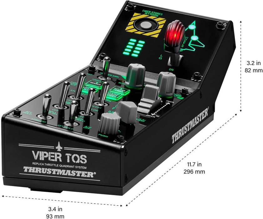 Thrustmaster Viper Panel for PC, Backlit Control Panel, For Use with Viper TQS or Standalone, 43 Metal Action Buttons, Jettison, Trim, Landing Gear, Licensed by the U.S. Air Force
