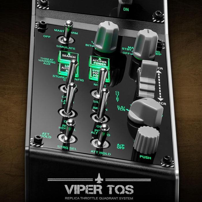 Thrustmaster Viper Panel for PC, Backlit Control Panel, For Use with Viper TQS or Standalone, 43 Metal Action Buttons, Jettison, Trim, Landing Gear, Licensed by the U.S. Air Force