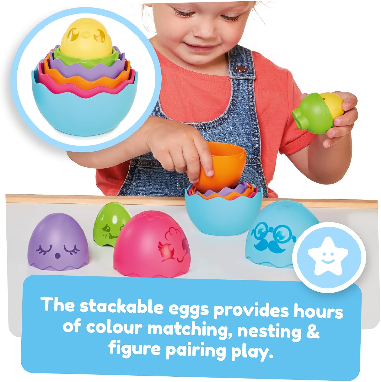 Toomies E73564 New Hide & Squeak Nesting Eggs, Large