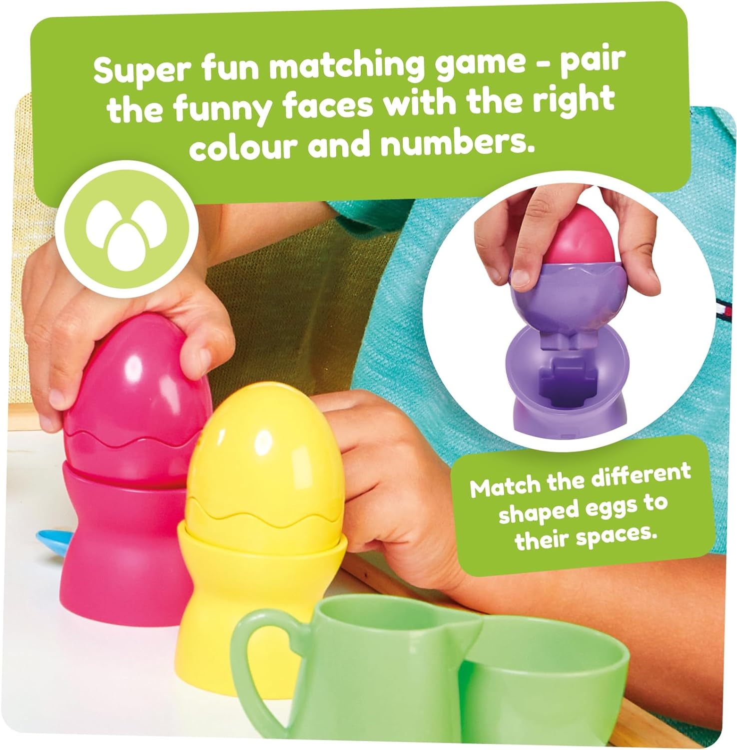 TOMY- Toomies Apiladores de Huevos Hide & Squeak, Multicolor, M (30693565