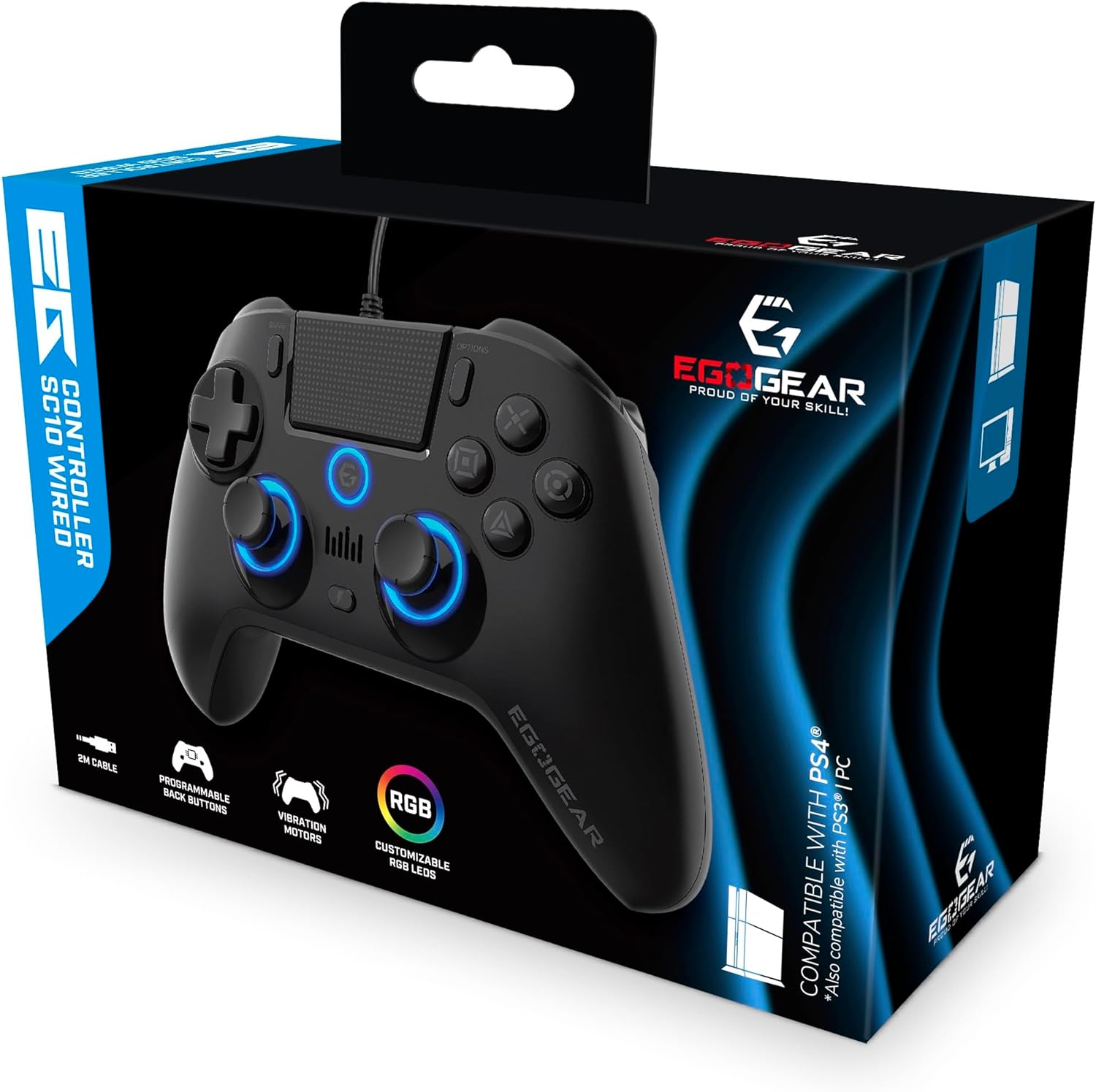 Egogear Sc10 Rgb Controller Black Ps4, Pc, Ps3