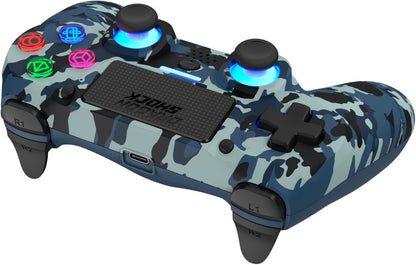 DragonShock - MIZAR BT Wireless Controller Blue Camouflage for PS4, PC and Mobile Phones