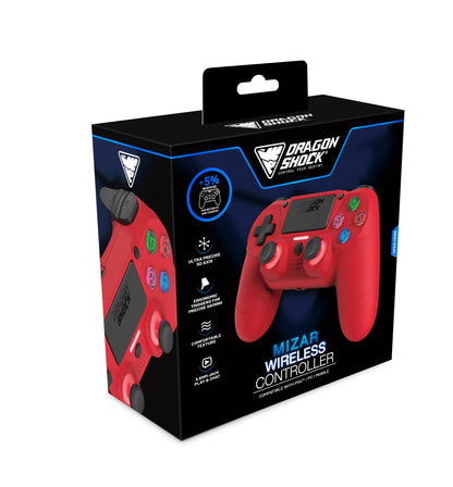 DragonShock - MIZAR BT - Wireless Controller Red - Suitable for PS4, PC and Mobile