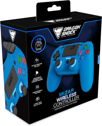 DragonShock - MIZAR BT Blue Wireless Controller for PS4, PC and Mobile Devices