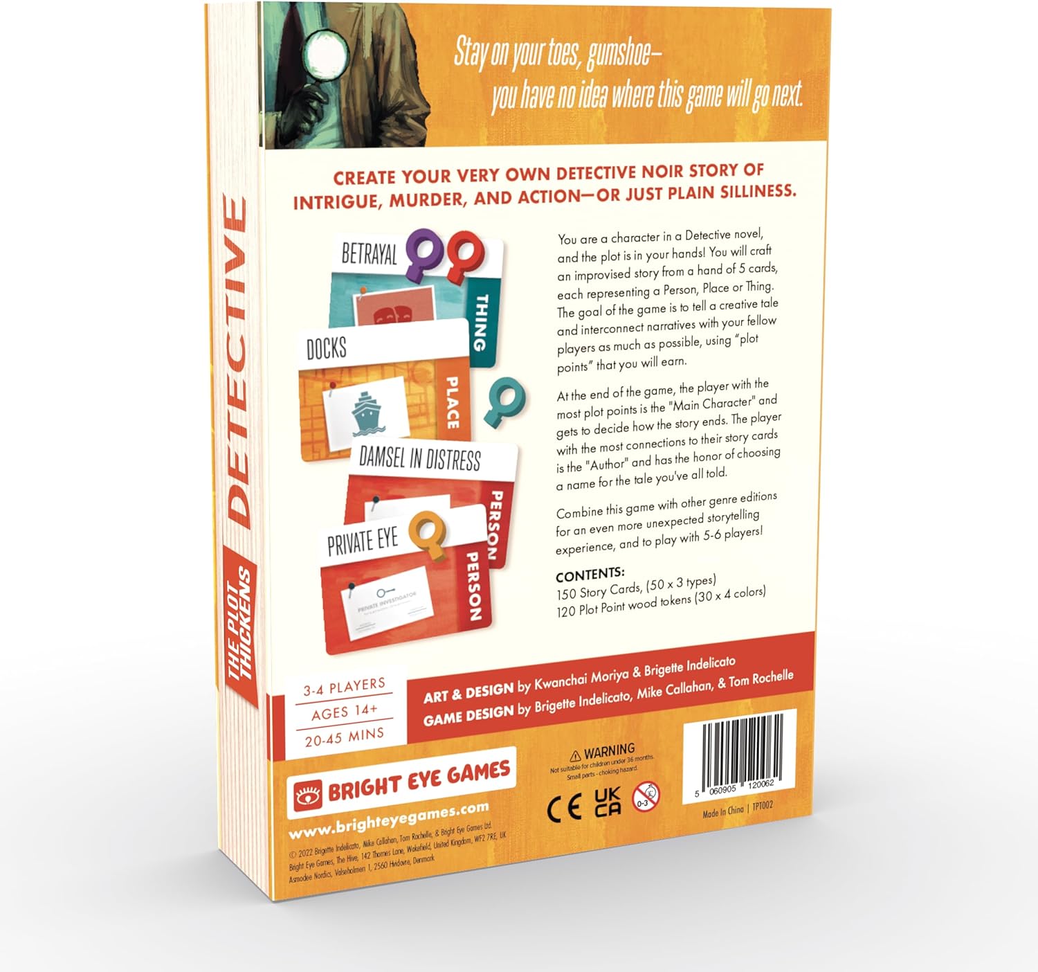 Bright Eye Games | The Plot Thickens: Detective Edition | Card Game | Ages 14+ | 3-4 Players | 20-60 Minutes Playing Time