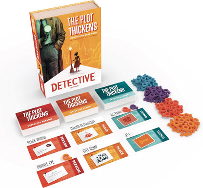 Bright Eye Games | The Plot Thickens: Detective Edition | Card Game | Ages 14+ | 3-4 Players | 20-60 Minutes Playing Time