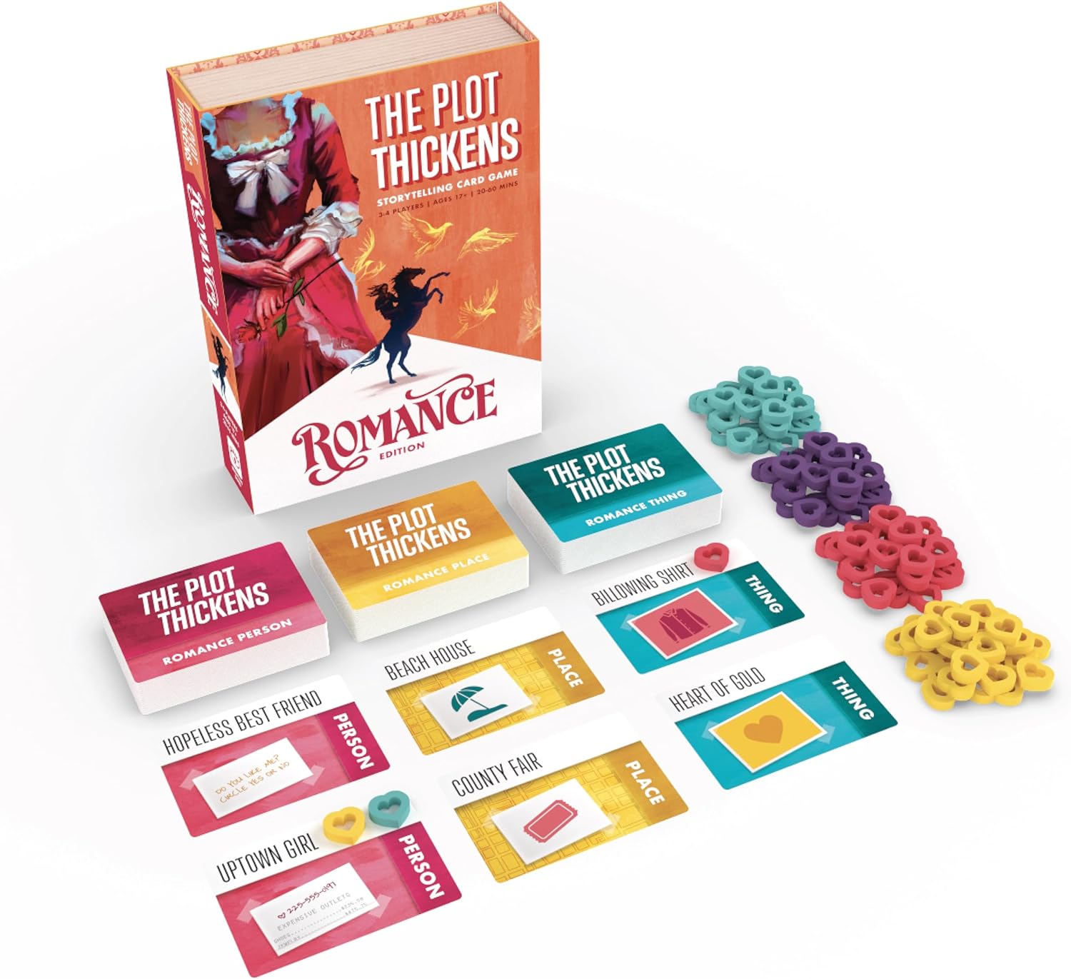 Bright Eye Games | The Plot Thickens: Romance Edition | Card Game | Ages 17+ | 3-4 Players | 20-60 Minutes Playing Time