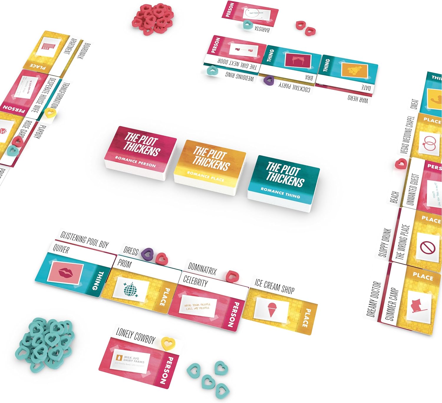 Bright Eye Games | The Plot Thickens: Romance Edition | Card Game | Ages 17+ | 3-4 Players | 20-60 Minutes Playing Time
