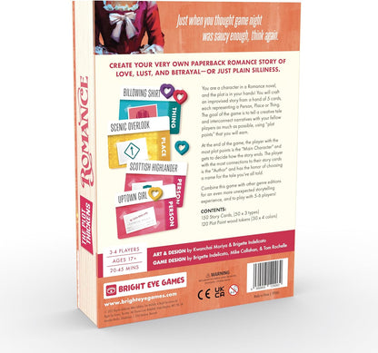 Bright Eye Games | The Plot Thickens: Romance Edition | Card Game | Ages 17+ | 3-4 Players | 20-60 Minutes Playing Time