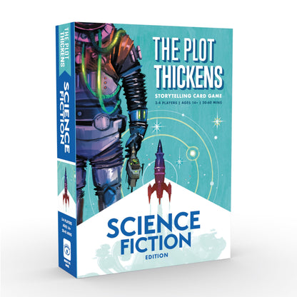 Bright Eye Games | The Plot Thickens: Science Fiction Edition | Card Game | Ages 14+ | 3-4 Players | 20-60 Minutes Playing Time