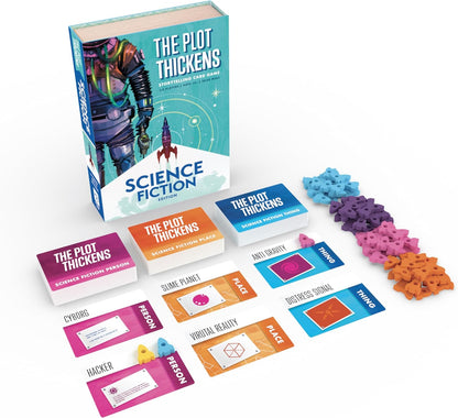 Bright Eye Games | The Plot Thickens: Science Fiction Edition | Card Game | Ages 14+ | 3-4 Players | 20-60 Minutes Playing Time