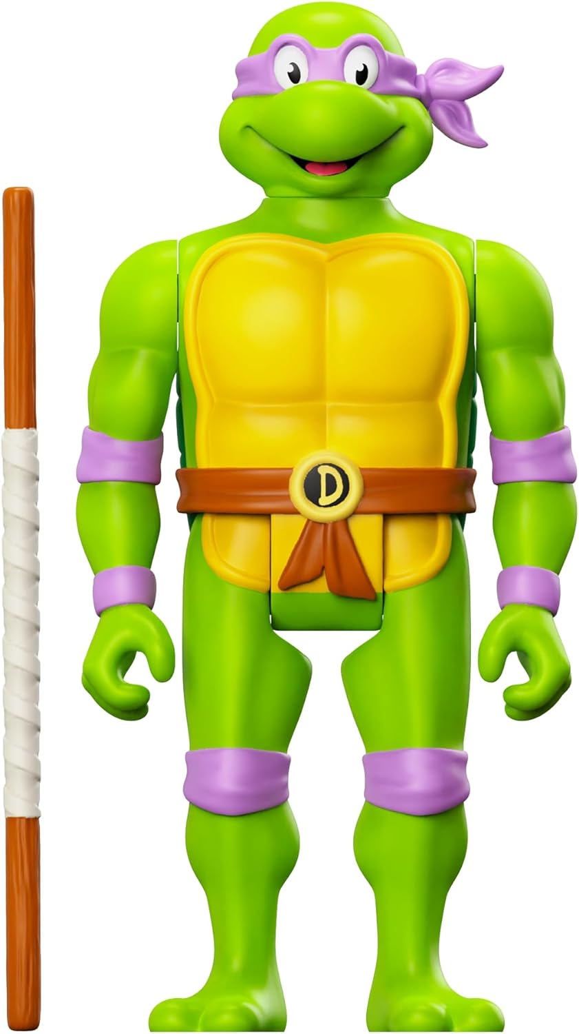 Super7 Teenage Mutant Ninja Turtles Donatello - 3.75" TMNT Action Figure with Accessories Classic Cartoon Collectibles and Retro Toys