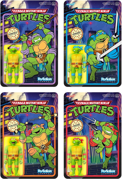 Super7 Teenage Mutant Ninja Turtles Donatello - 3.75" TMNT Action Figure with Accessories Classic Cartoon Collectibles and Retro Toys