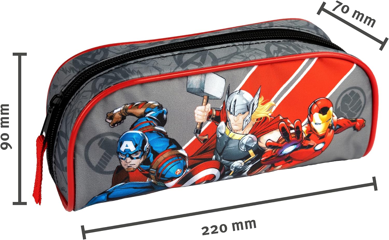 Undercover Marvel Avengers Pencil Case - Pencil Case for School - Stylish Case with Avengers Motif - Pencil Case for Teenagers - Ideal for Back to School - Marvel Fan Item