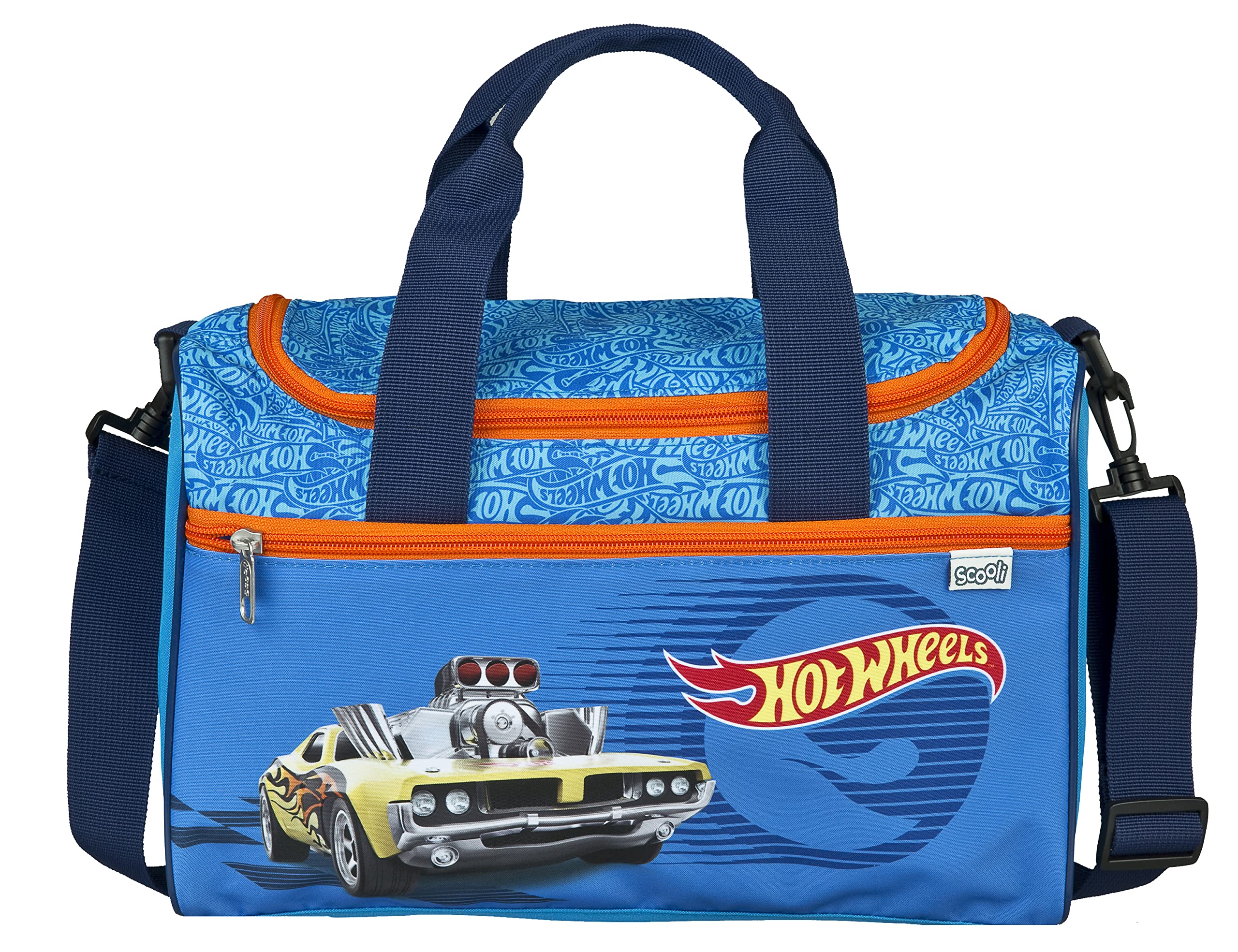Undercover Hot Wheels Sports Bag for Boys 10 L Small Travel Bag and Children's Bag with Removable and Adjustable Shoulder Strap Cars Design Optionally Personalised with Name, blue, Sports bag