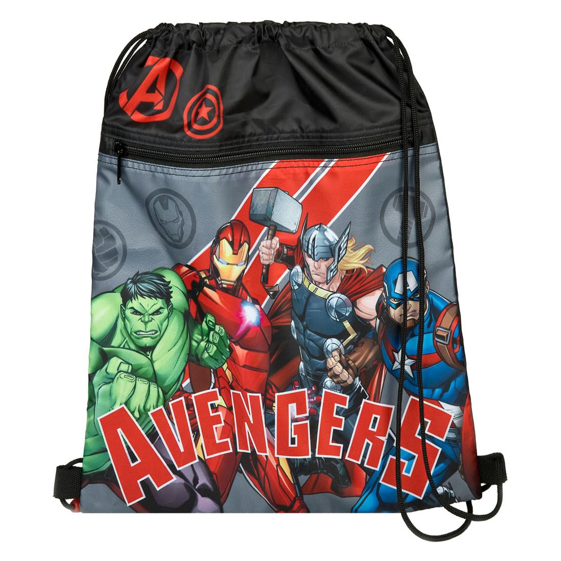 Undercover Avengers gymtas met veiligheidssluiting, met ritsvak, ca. 32 x 41 cm, grijs, grijs
