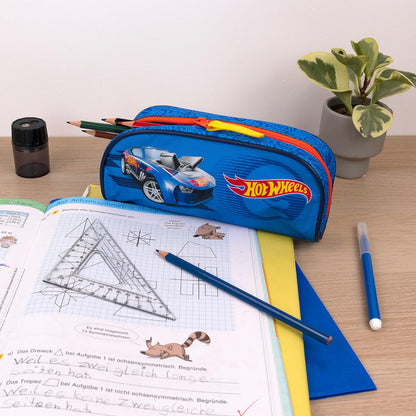 Undercover Hot Wheels Pencil Case - Pencil Case for School - Stylish Case with Hot Wheels Motif - Pencil Case for Teenagers - Ideal for Back to School - Mattel Fan Item