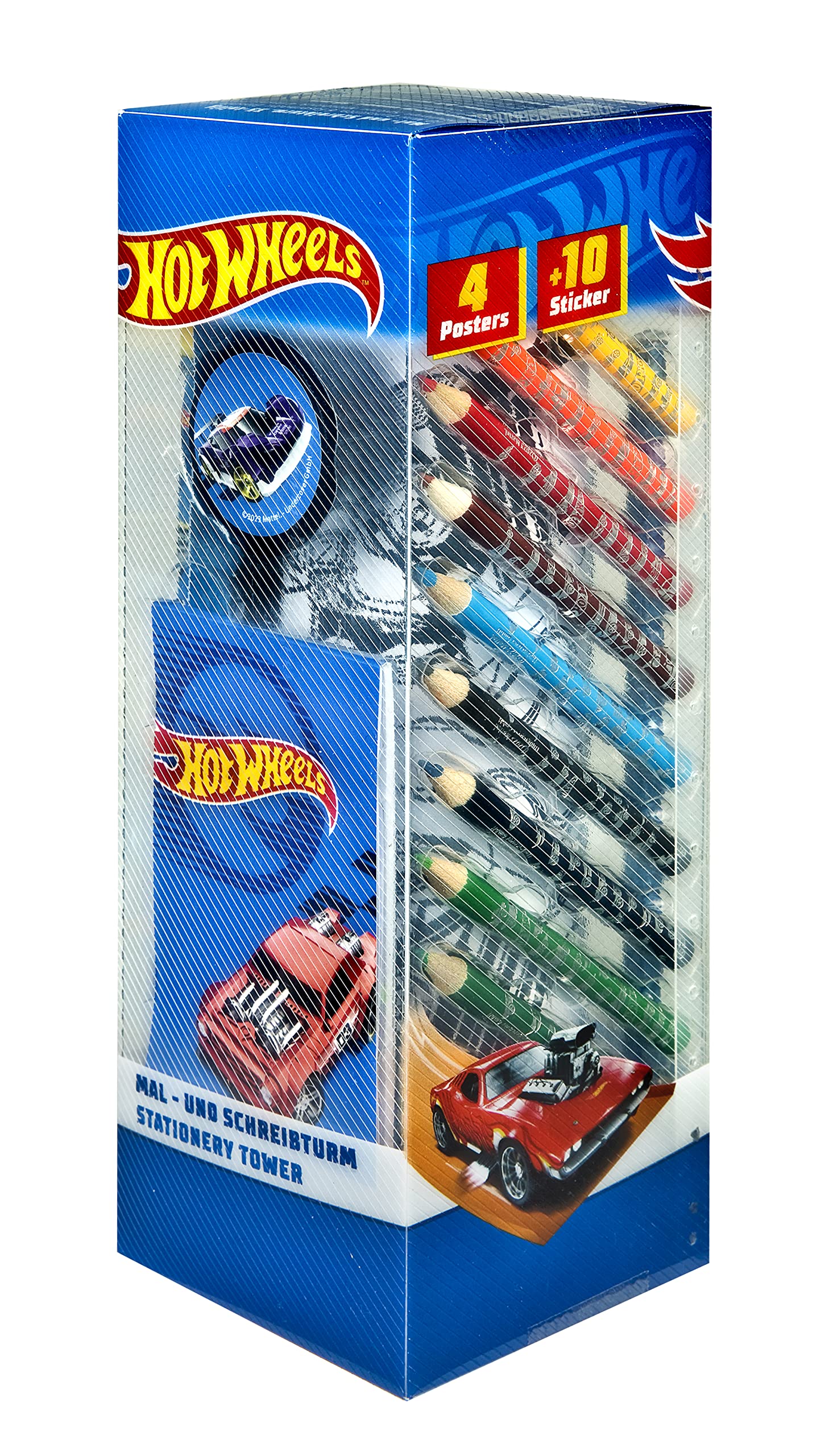 Undercover- Hot Wheels Torre de pintura y escritura de 35 piezas, Multicolor (HWES2255