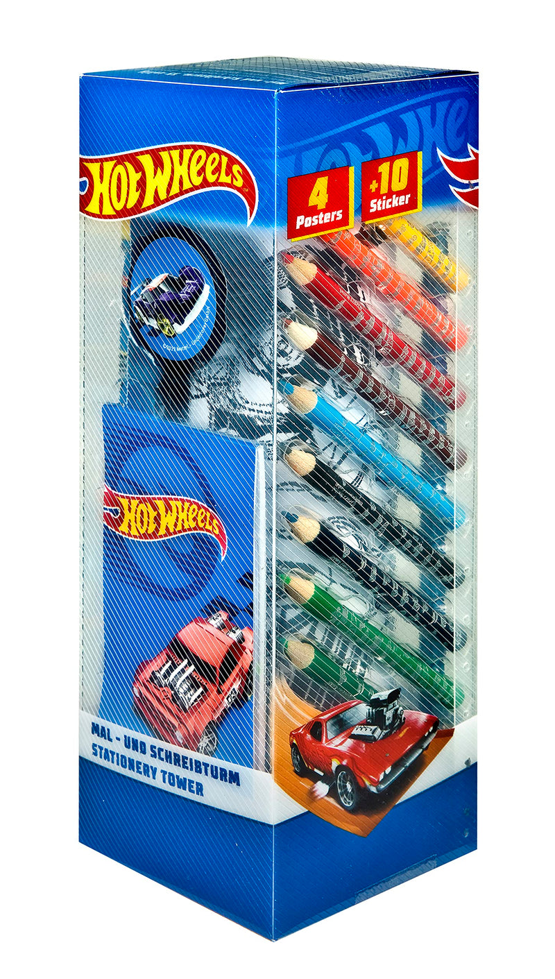 Undercover- Hot Wheels Torre de pintura y escritura de 35 piezas, Multicolor (HWES2255
