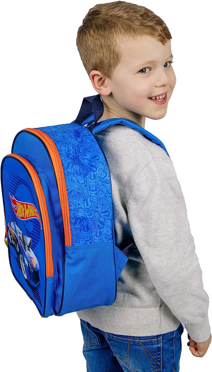 Undercover Hot Wheels Backpack with Front Pocket and Padded Shoulder Straps Approx 31 x 25 x 10 cm, blue