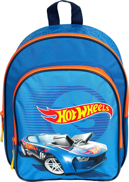 Undercover Hot Wheels Backpack with Front Pocket and Padded Shoulder Straps Approx 31 x 25 x 10 cm, blue