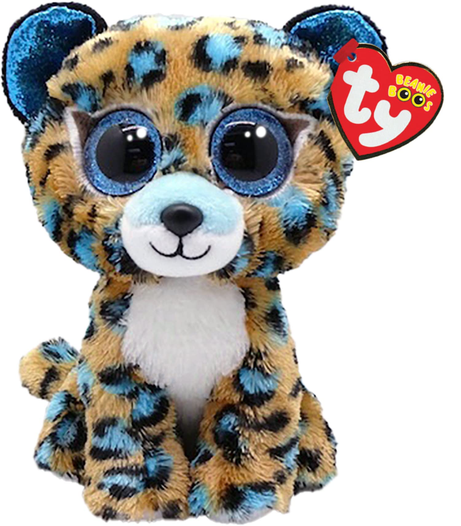 Ty Beanie Boo's-Peluche Cobalto Le Leopard 15 cm-TY36691, TY36691, Beige, Azul, Blanco, Small