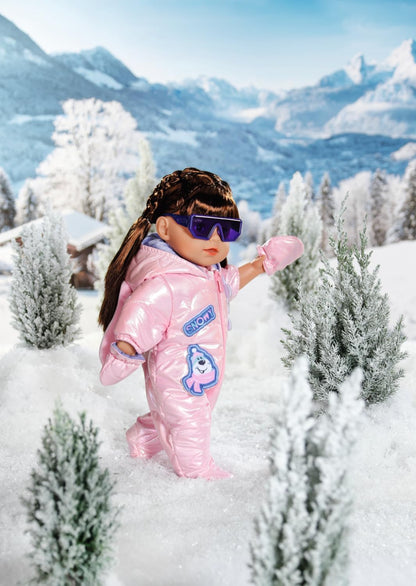 BABY born Deluxe Snowsuit 834190 - Winter Outfit for 43cm Dolls with Matching Gloves and Sunglasses - Suitable for Kids From 3+ Years