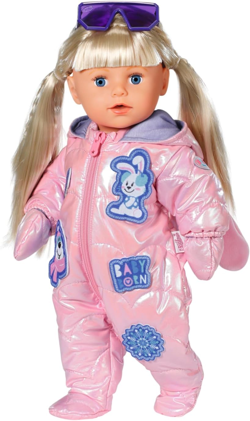 BABY born Deluxe Snowsuit 834190 - Winter Outfit for 43cm Dolls with Matching Gloves and Sunglasses - Suitable for Kids From 3+ Years