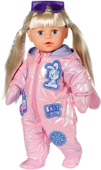 BABY born Deluxe Snowsuit 834190 - Winter Outfit for 43cm Dolls with Matching Gloves and Sunglasses - Suitable for Kids From 3+ Years