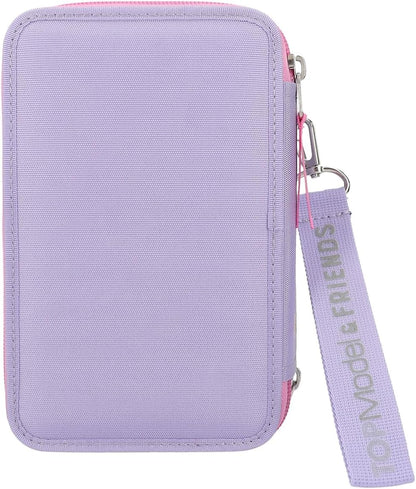Depesche 12591 TOPModel Snap Shots-Filled 3-Compartment Cute Embroidery Details, case with Coloured Pencils, Ruler, Scissors and Much More, Multicoloured