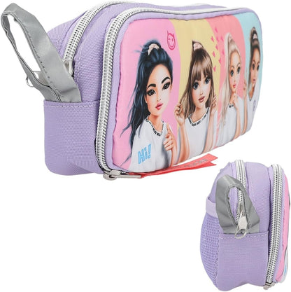 Depesche 12593 TOPModel Snap Shots-Pencil Case with 4 Compartments with Insert Loops and a Mesh Pocket on the Back