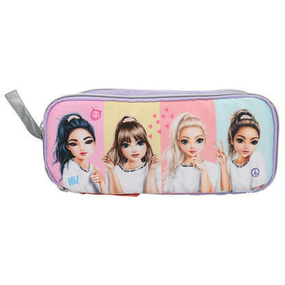 Depesche 12593 TOPModel Snap Shots-Pencil Case with 4 Compartments with Insert Loops and a Mesh Pocket on the Back