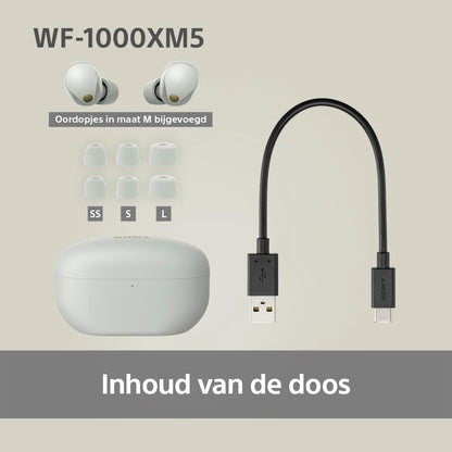 Sony WF-1000XM5 Wireless Noise Cancelling Earbuds, Bluetooth, In-Ear Headphones with Microphone, Up to 24 hours battery life and Quick Charge, IPX4 rating, Works with iOS & Android