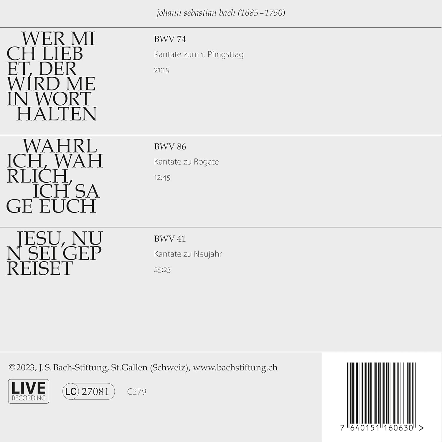 Bach Kantaten N°45