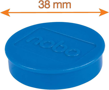 Nobo Imanes para Pizarra Blanca, 38 mm, Paquete de 10, 1915313, Variedad de Colores