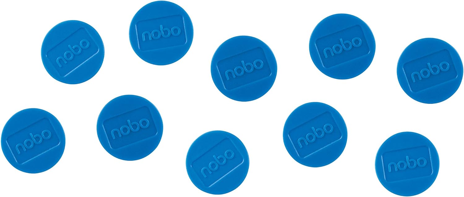 Nobo Imanes para Pizarra Blanca, 38 mm, Paquete de 10, 1915313, Variedad de Colores