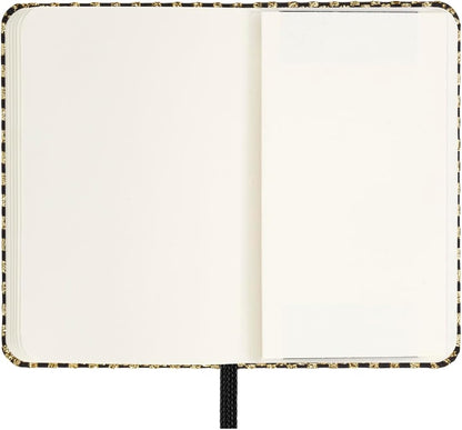 Moleskine Shine Notebook, Cover with Made in Italy Mantero Fabric, with White Pages and Elastic Closure, Pocket Size 13.6x8.8 cm, Color
