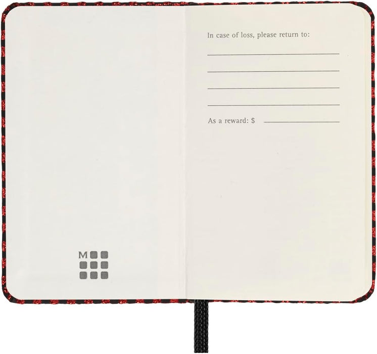 Moleskine Shine Notebook, Cover with Made in Italy Mantero Fabric, with White Pages and Elastic Closure, Pocket Size 13.6x8.8 cm, Color