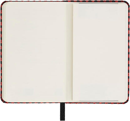 Moleskine Shine Notebook, Cover with Made in Italy Mantero Fabric, with White Pages and Elastic Closure, Pocket Size 13.6x8.8 cm, Color