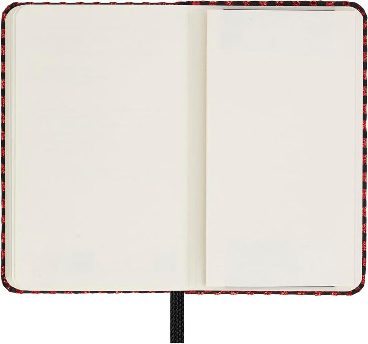 Moleskine Shine Notebook, Cover with Made in Italy Mantero Fabric, with White Pages and Elastic Closure, Pocket Size 13.6x8.8 cm, Color