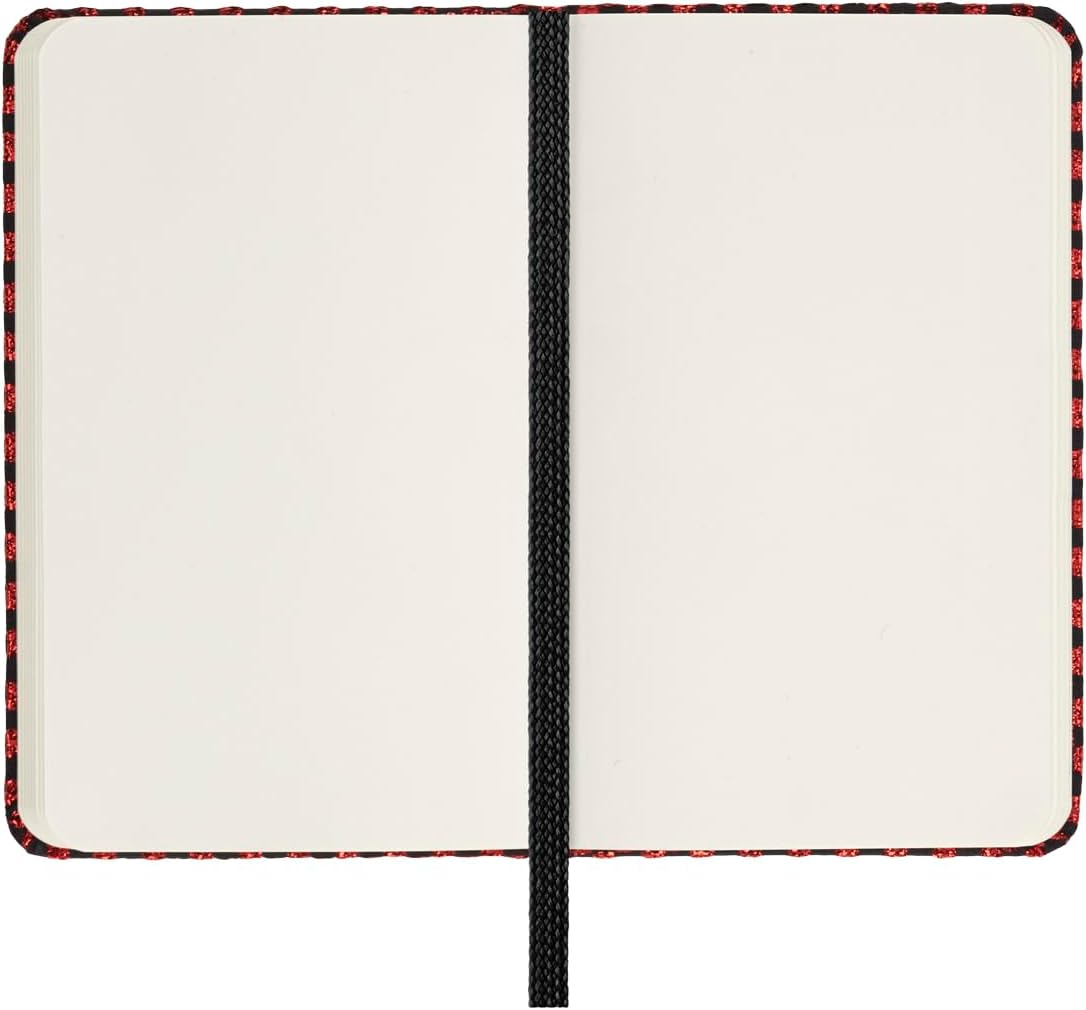 Moleskine Shine Notebook, Cover with Made in Italy Mantero Fabric, with White Pages and Elastic Closure, Pocket Size 13.6x8.8 cm, Color