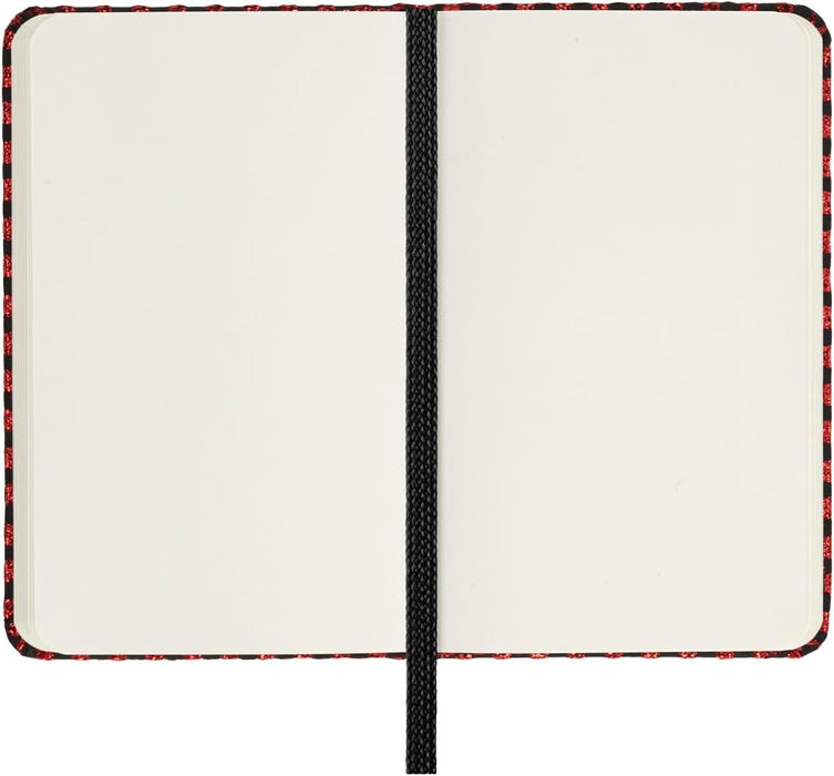Moleskine Shine Notebook, Cover with Made in Italy Mantero Fabric, with White Pages and Elastic Closure, Pocket Size 13.6x8.8 cm, Color