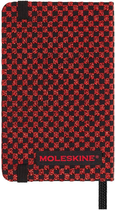 Moleskine Shine Notebook, Cover with Made in Italy Mantero Fabric, with White Pages and Elastic Closure, Pocket Size 13.6x8.8 cm, Color
