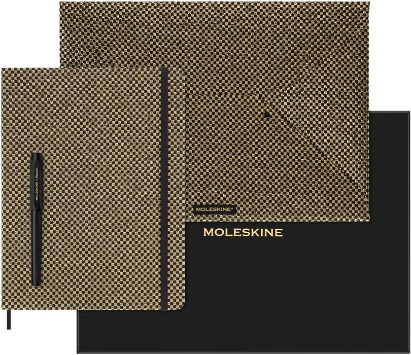 Moleskine Limited Edition Notebook Holiday Shine, Extra Large, Ruled, Gold, Hard Cover (7.5 x 10