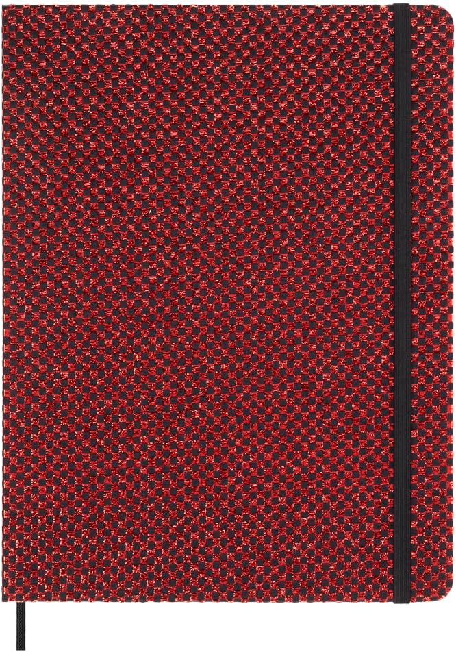 Moleskine Limited Edition Notebook Holiday Shine, Extra Large, Ruled, Metallic Red, Hard Cover (7.5 x 10