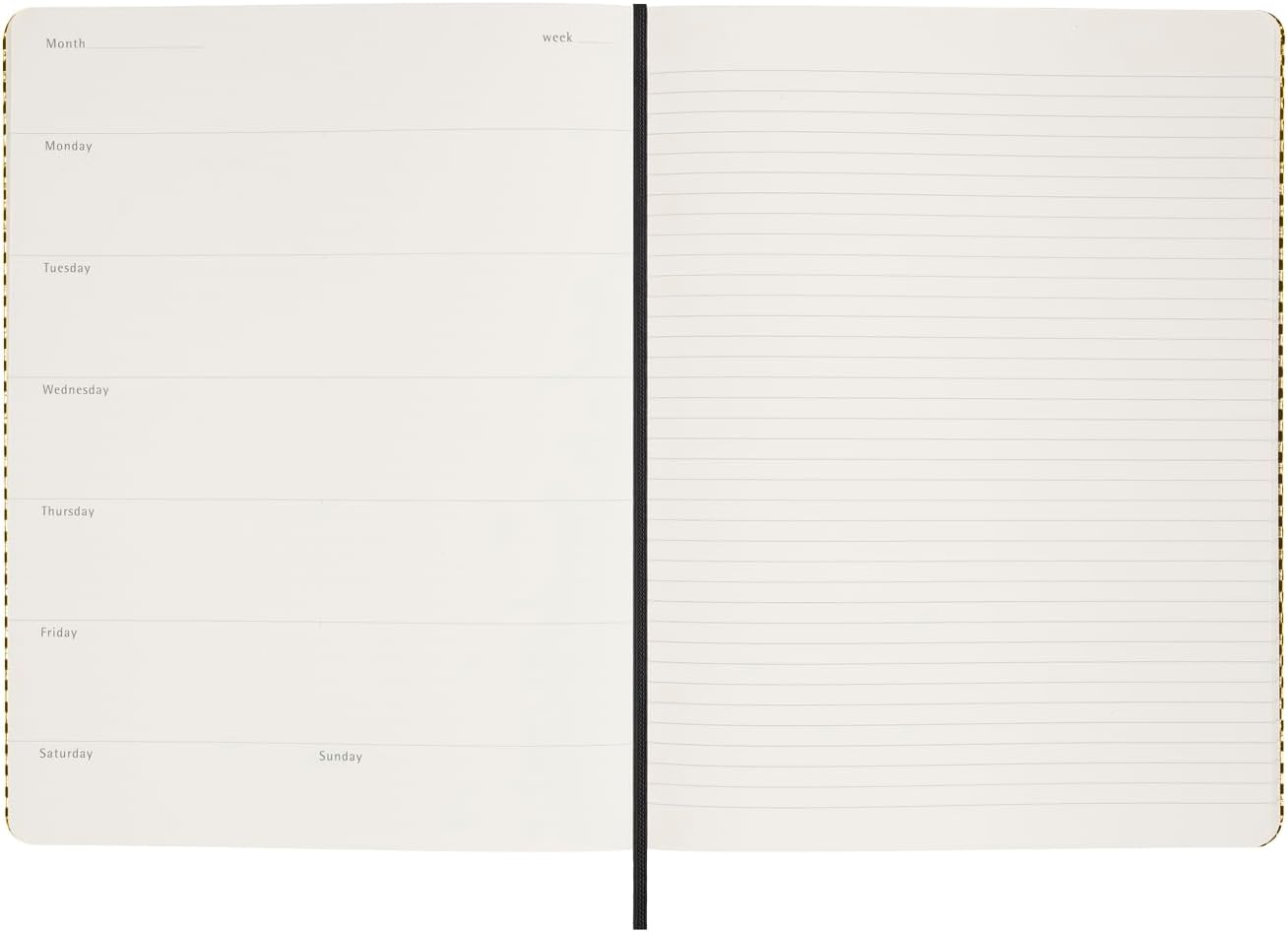 Moleskine Limited Edition Undated Planner Holiday Shine, 12M, Extra Large, Gold, Hard Cover (7.5 x 10